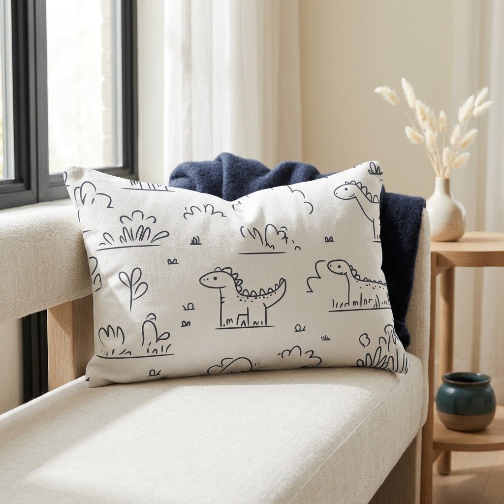 Dino Doodle Throw Pillow - Benton Lane Home - Lemon Park
