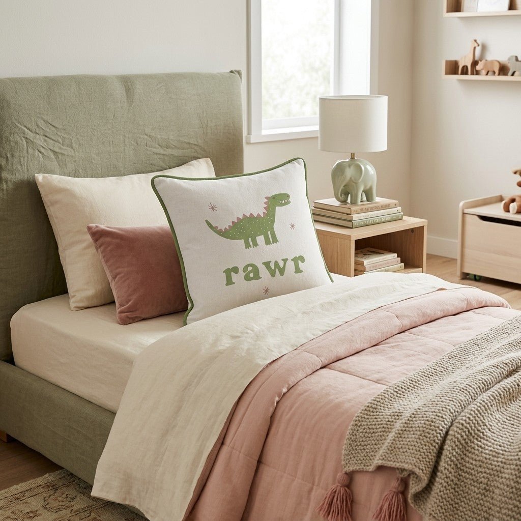 Dino Rawr Throw Pillow - Benton Lane Home - Hillcroft Home