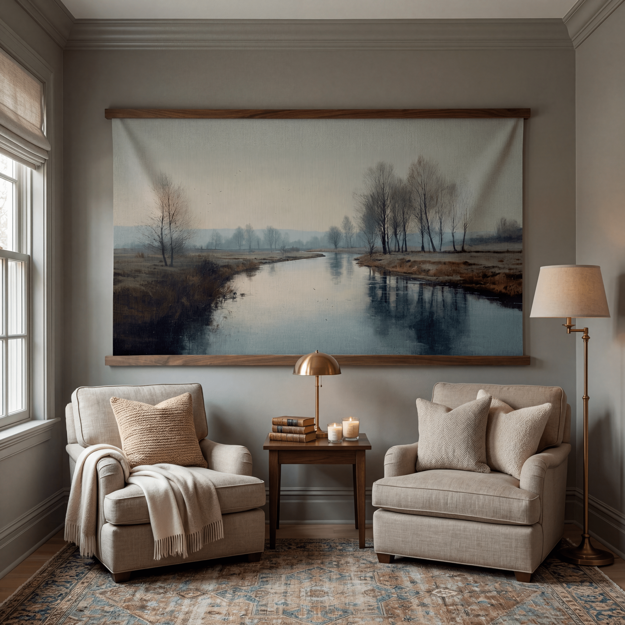 Distant Current - Tapestry - Painted Paper