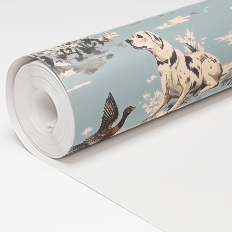Dog Days Toile Wallpaper - Benton Lane Home - Painted Paper