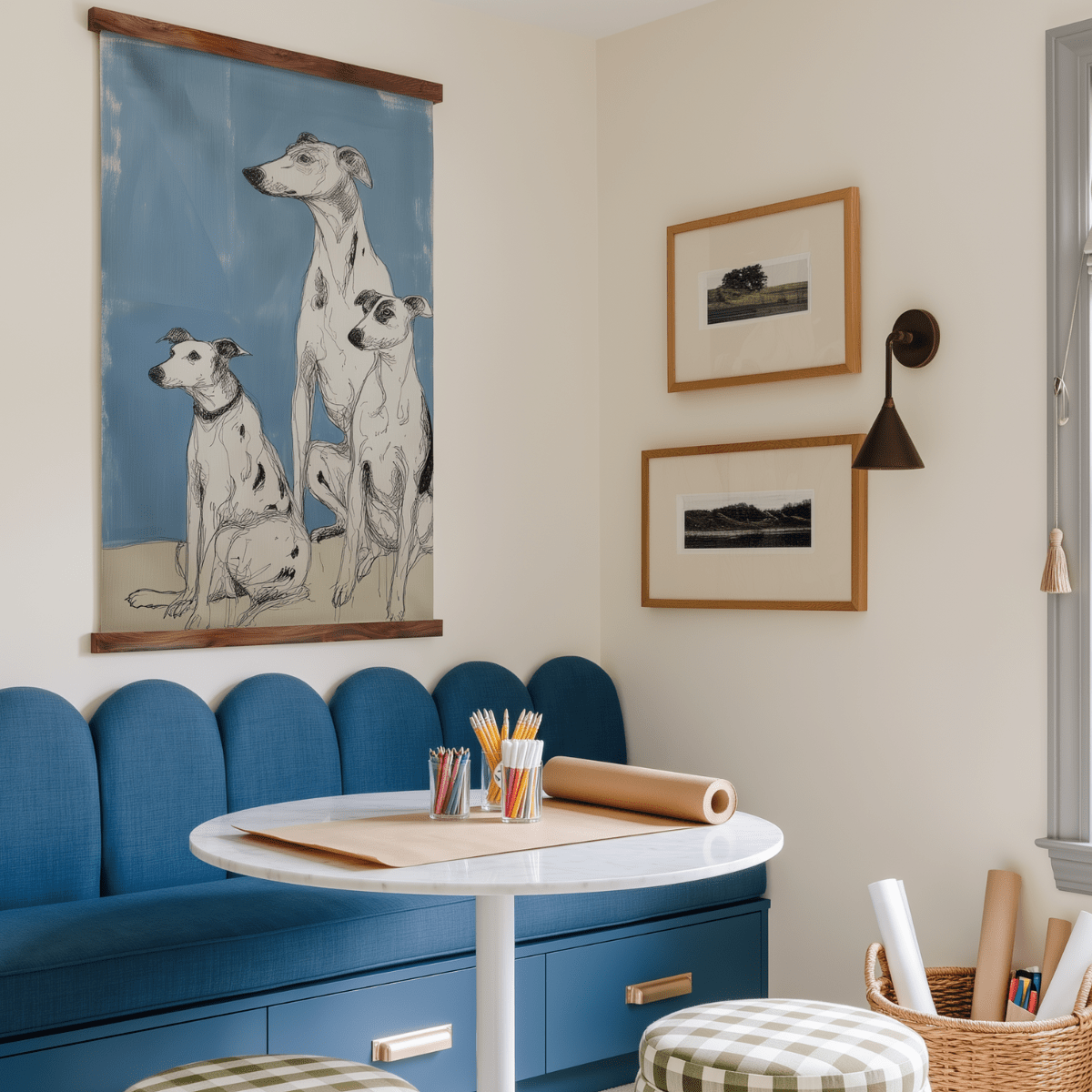 Doodled Dogs - Tapestry - Benton Lane Home - Painted Paper