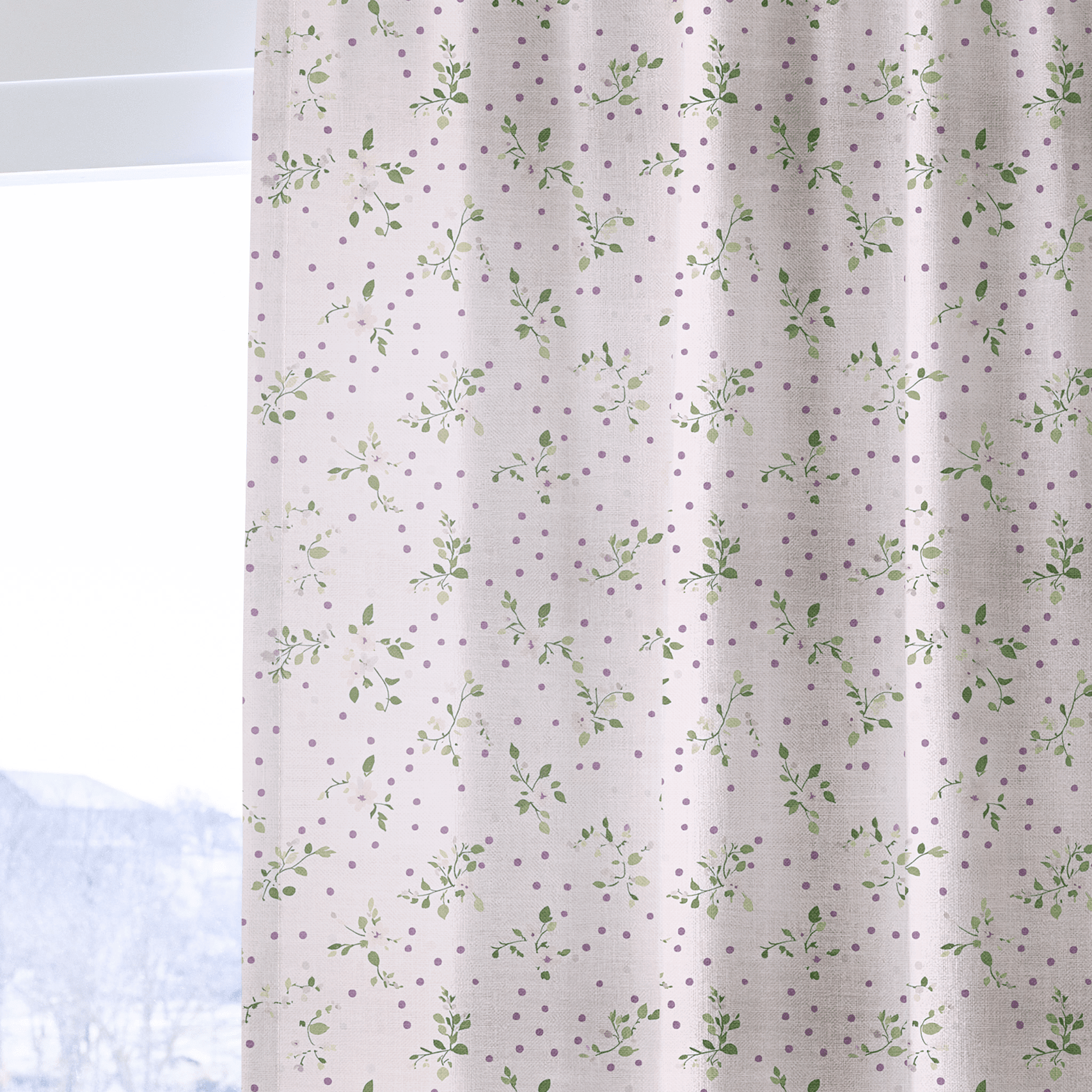 Dotted Garden - Drapery - Benton Lane Home - Lemon Park