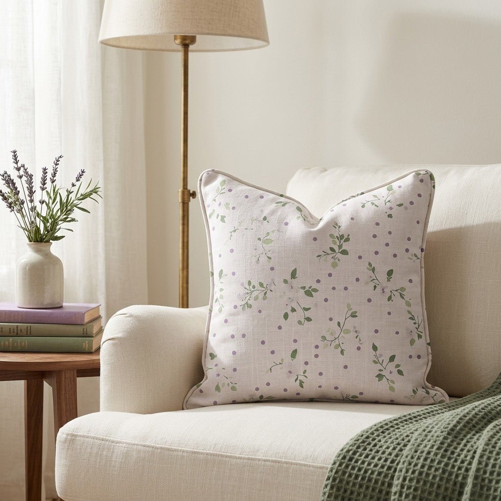 Dotted Garden Throw Pillow - Lemon Park