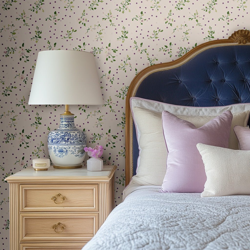 Dotted Garden Wallpaper - Lemon Park
