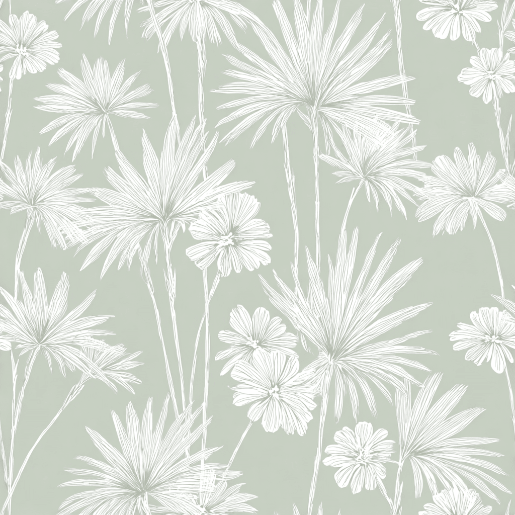 Drawn Palm Wallpaper - Lemon Park