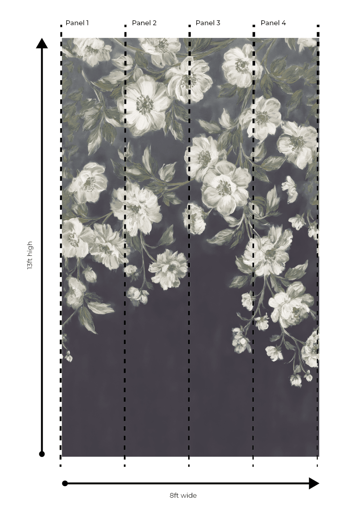 Dusky Botanica - Wall Mural - Painted Paper