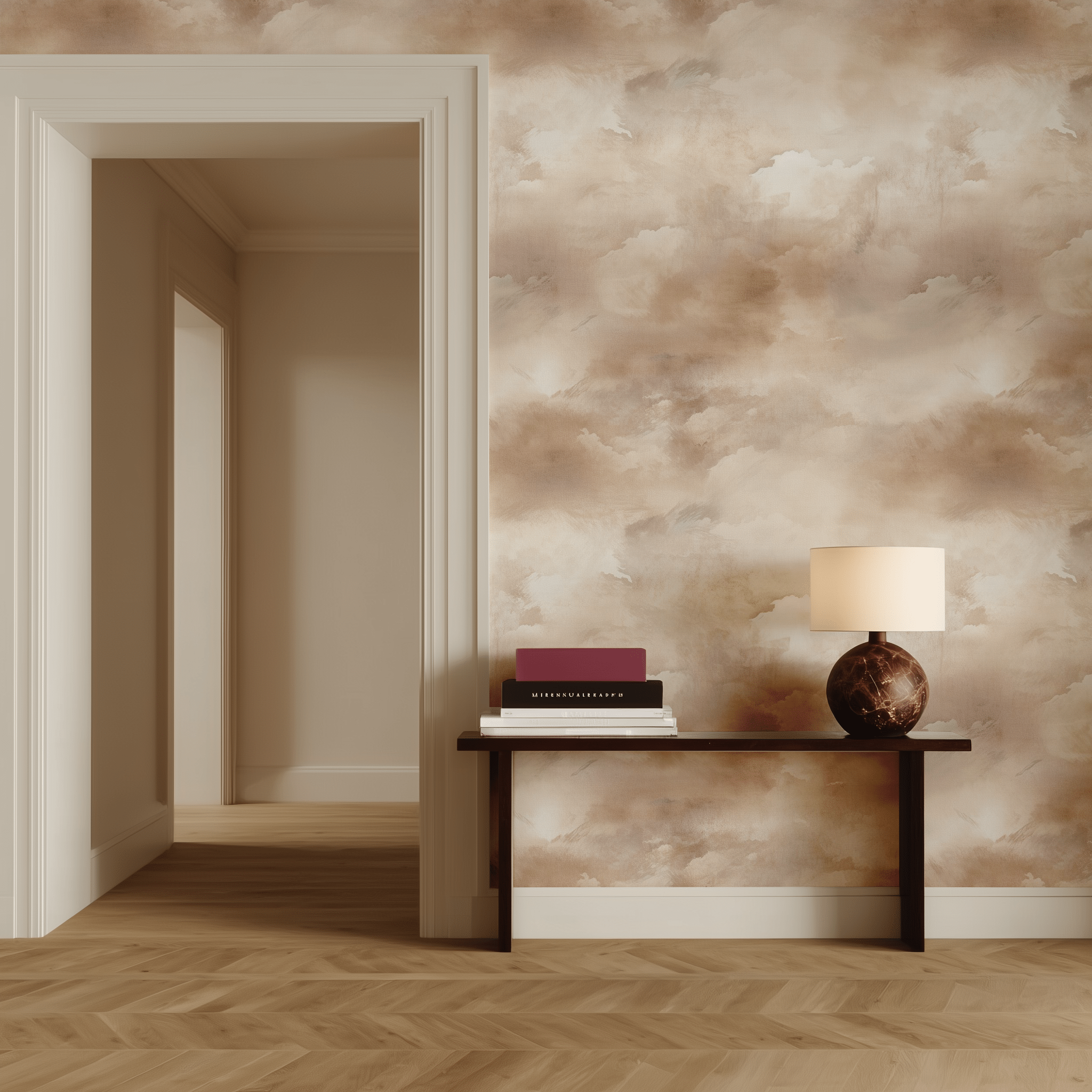 Dusky Taupe Wallpaper - Painted Paper