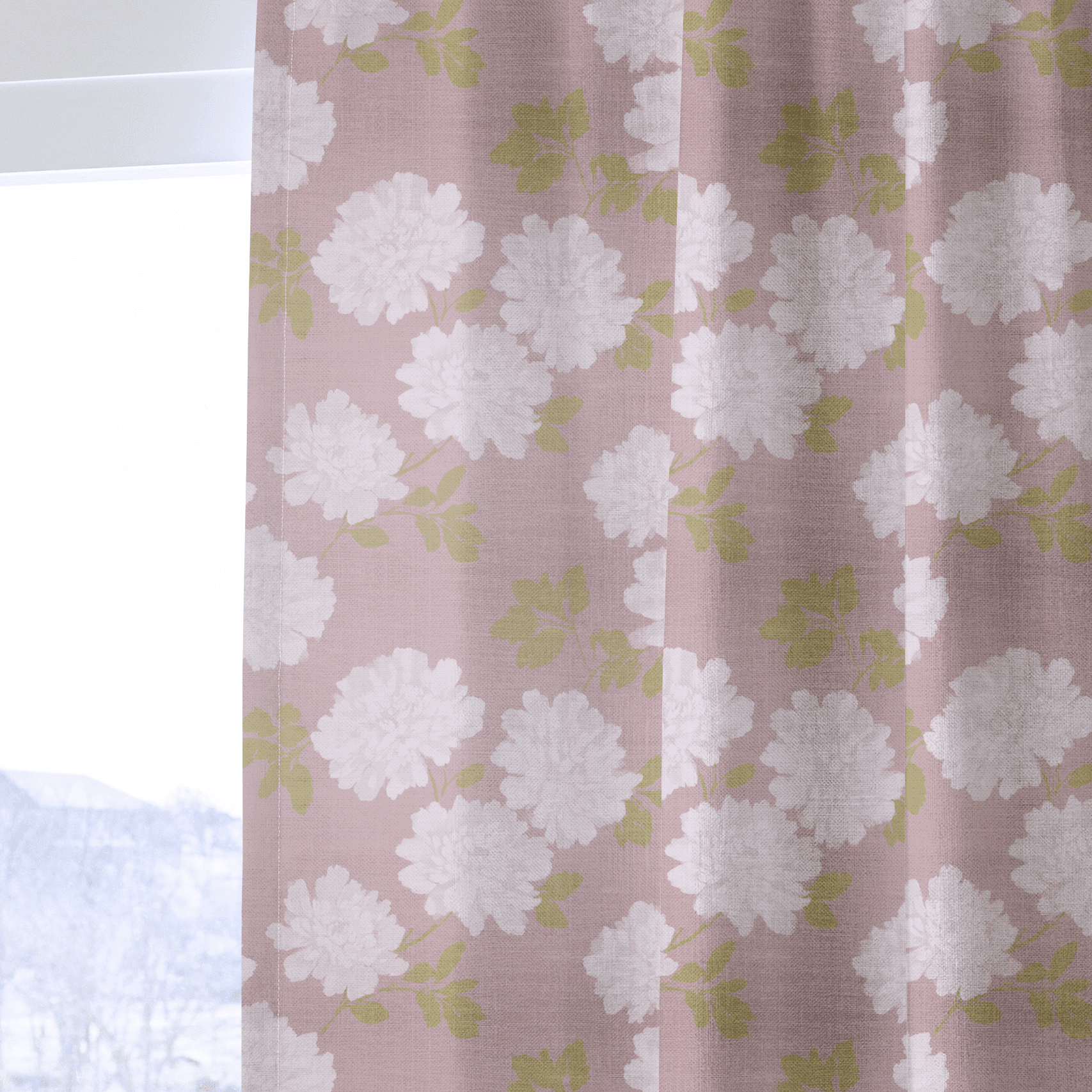 Dusty Rose Peonies - Drapery - Benton Lane Home - Lemon Park