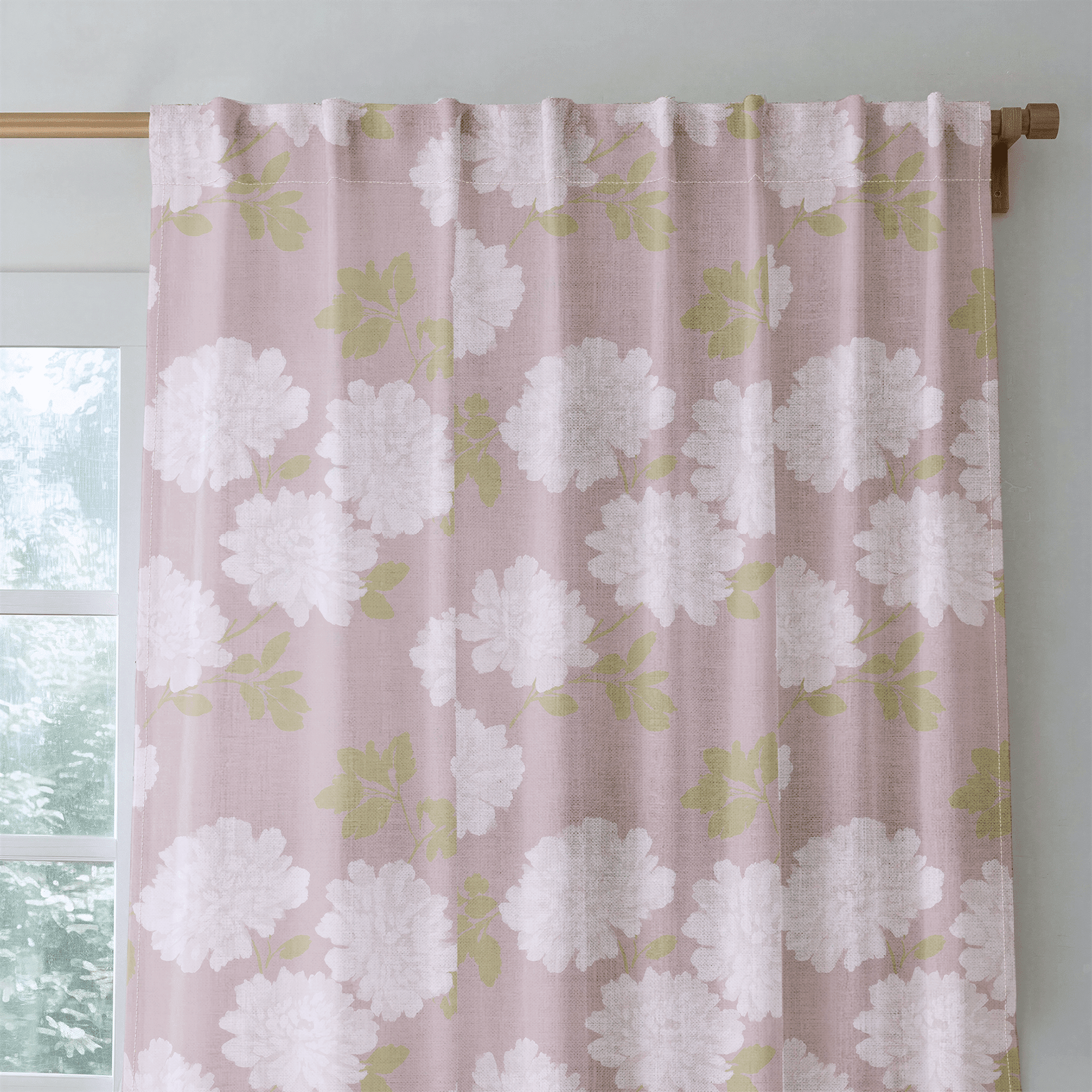 Dusty Rose Peonies - Drapery - Benton Lane Home - Lemon Park
