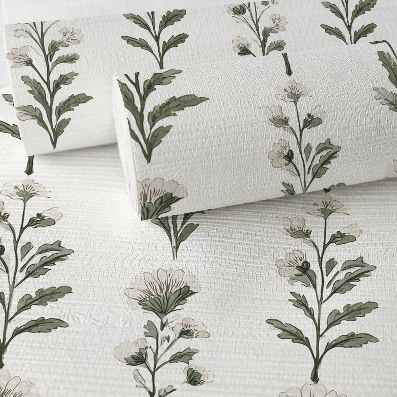 Effie Block Print Faux Grasscloth Wallpaper - Painted Paper