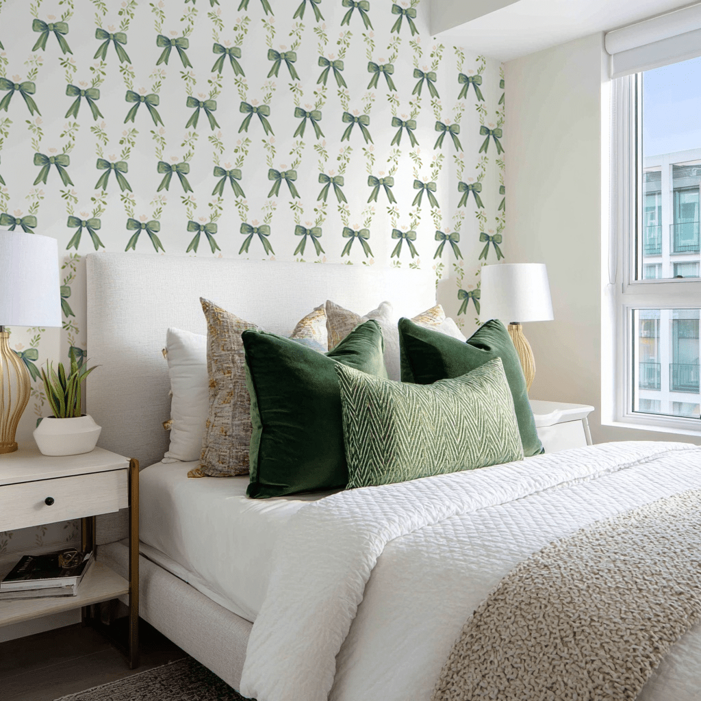 Elegant Emerald Wallpaper - Benton Lane Home - Lemon Park