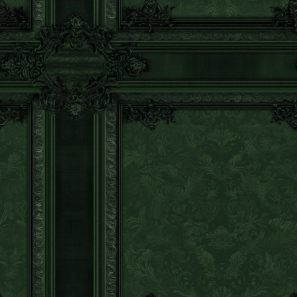Emerald Baroque Wallpaper - Benton Lane Home - Painted Paper