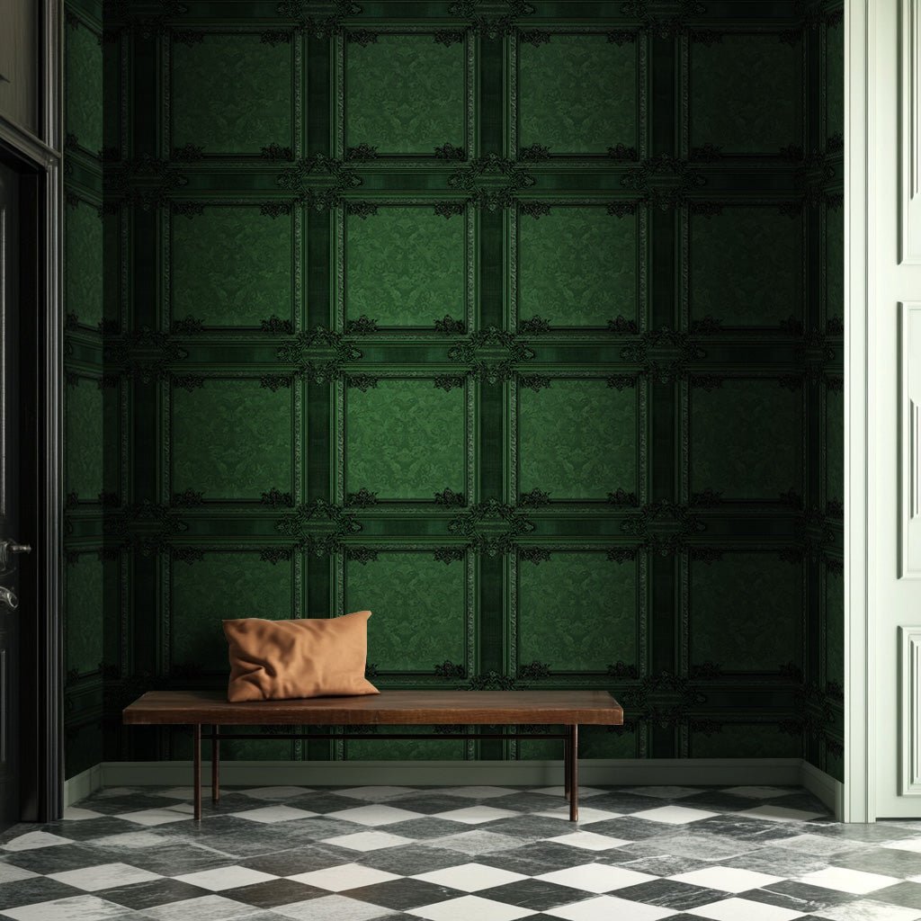 Emerald Baroque Wallpaper - Benton Lane Home - Painted Paper