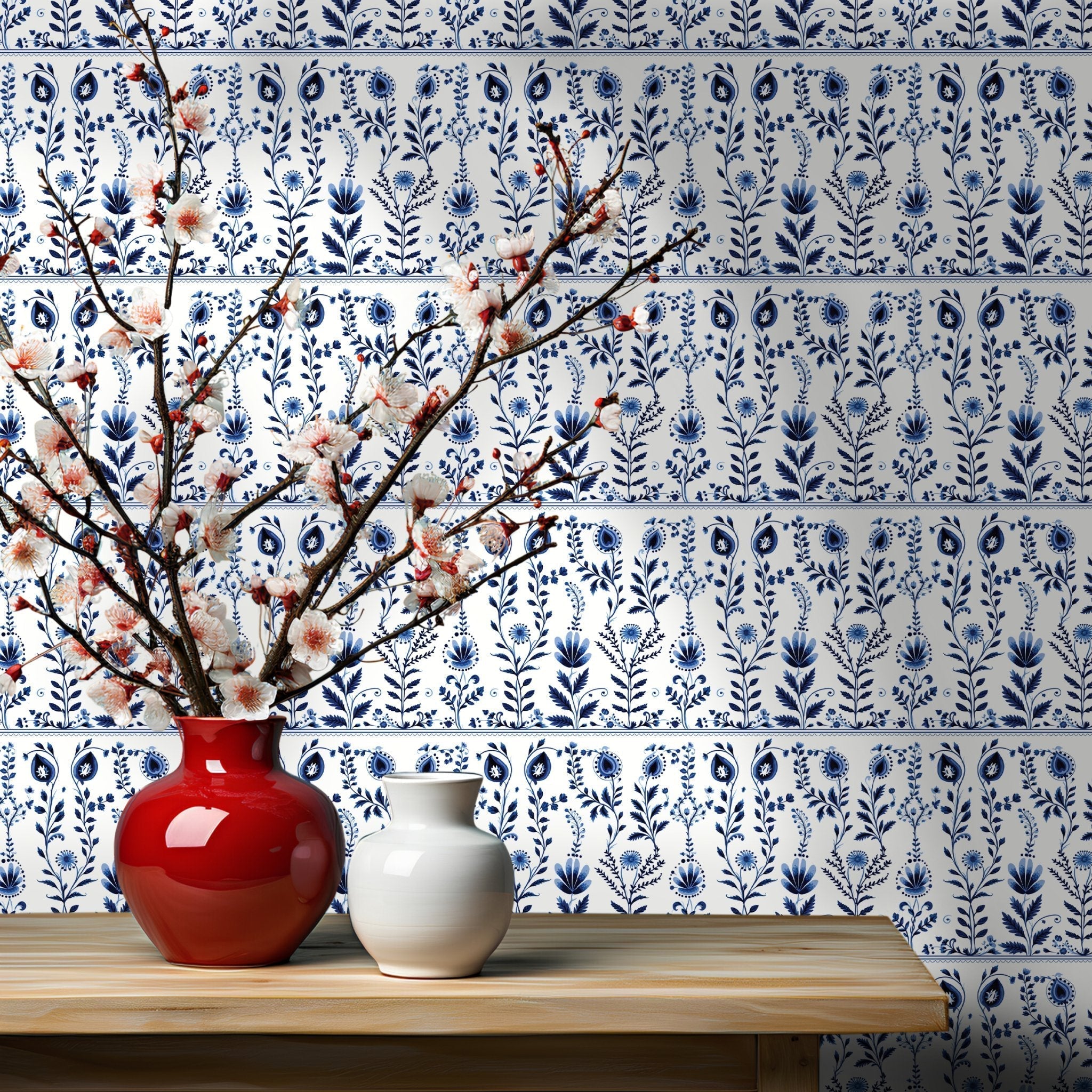 Emery Delftware Wallpaper - Painted Paper