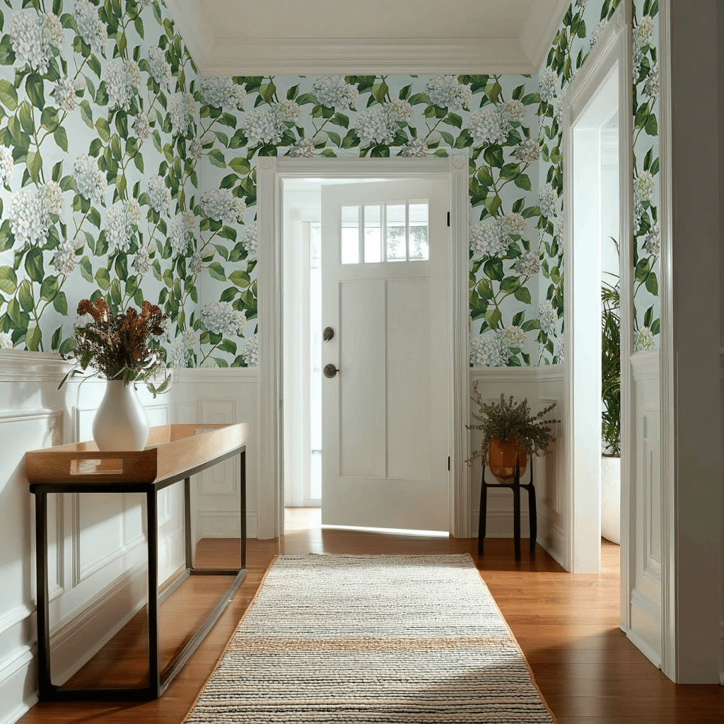 Emma Hydrangea Wallpaper - Benton Lane Home - Painted Paper