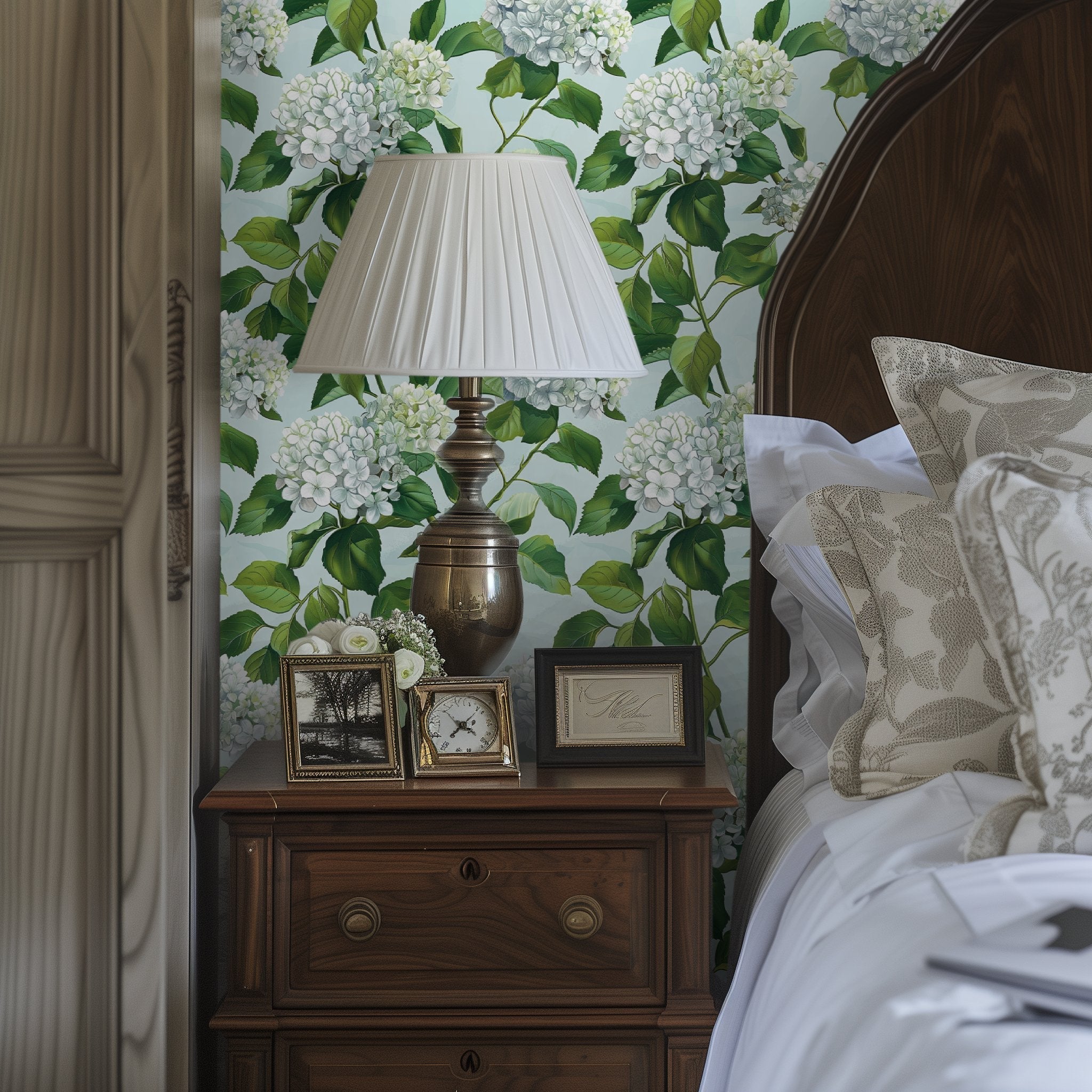 Emma Hydrangea Wallpaper - Benton Lane Home - Painted Paper