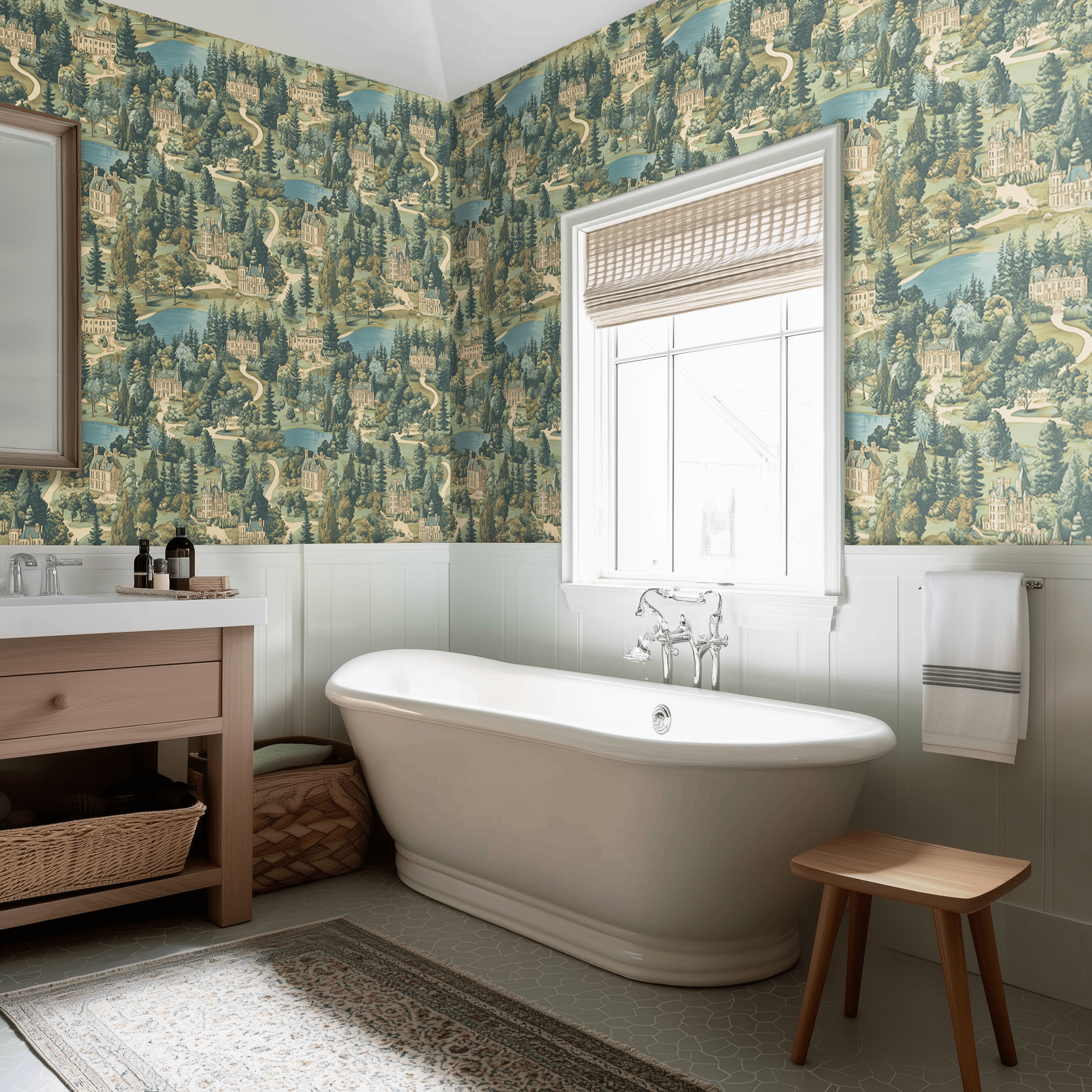 English Village Wallpaper - Benton Lane Home - Painted Paper