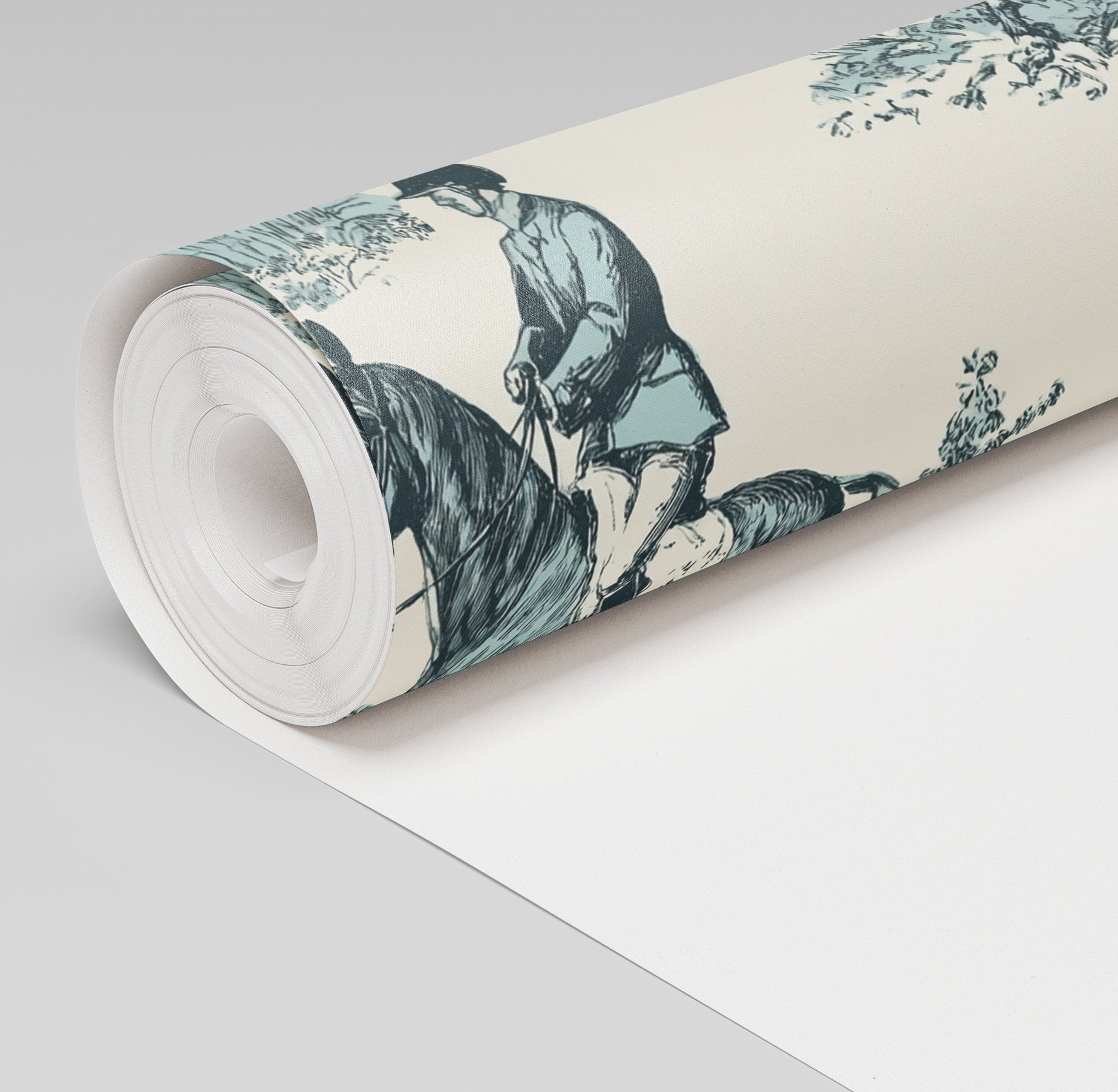 Equestrian Toile Wallpaper - Painted Paper