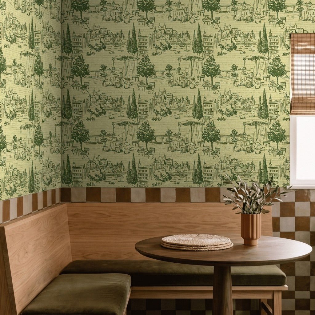 Escape to Rome Faux Grasscloth Wallpaper - Painted Paper