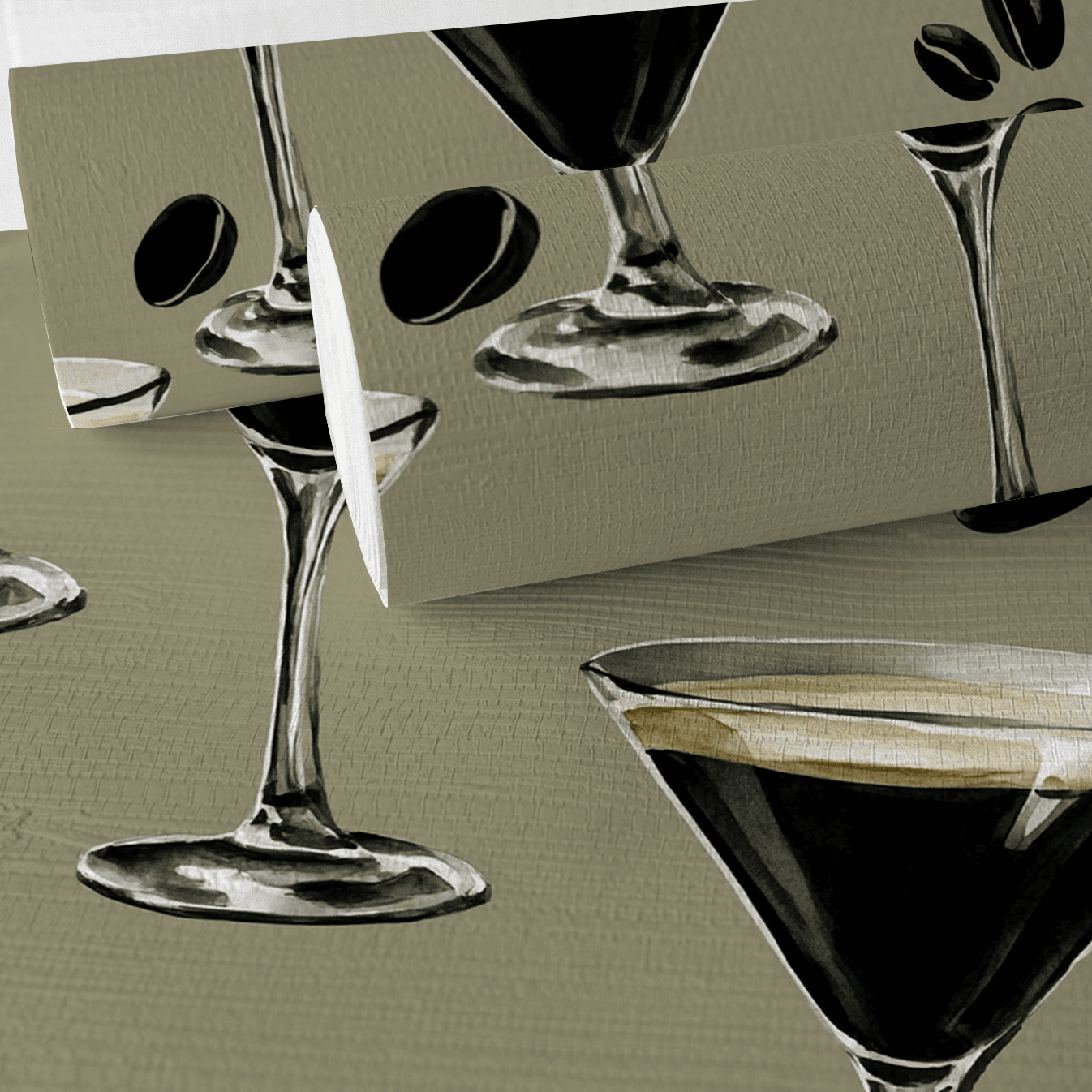 Espresso Tini Faux Grasscloth Wallpaper - Painted Paper