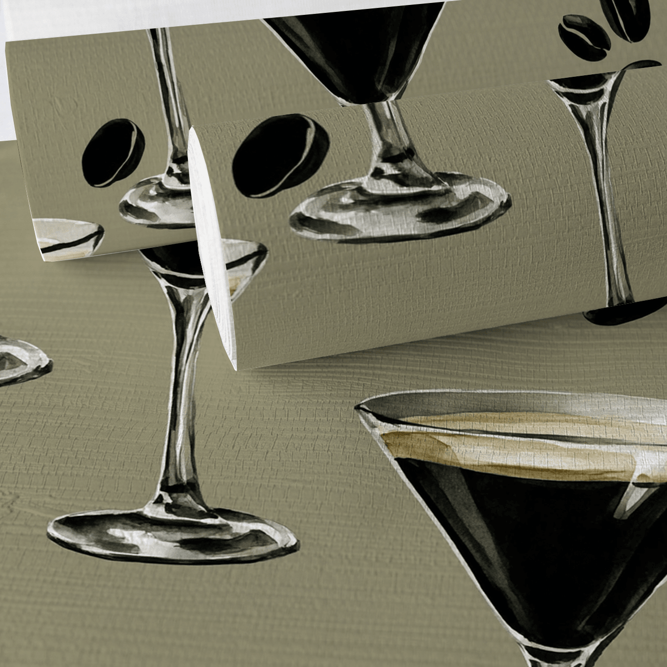 Espresso Tini Faux Grasscloth Wallpaper - Painted Paper