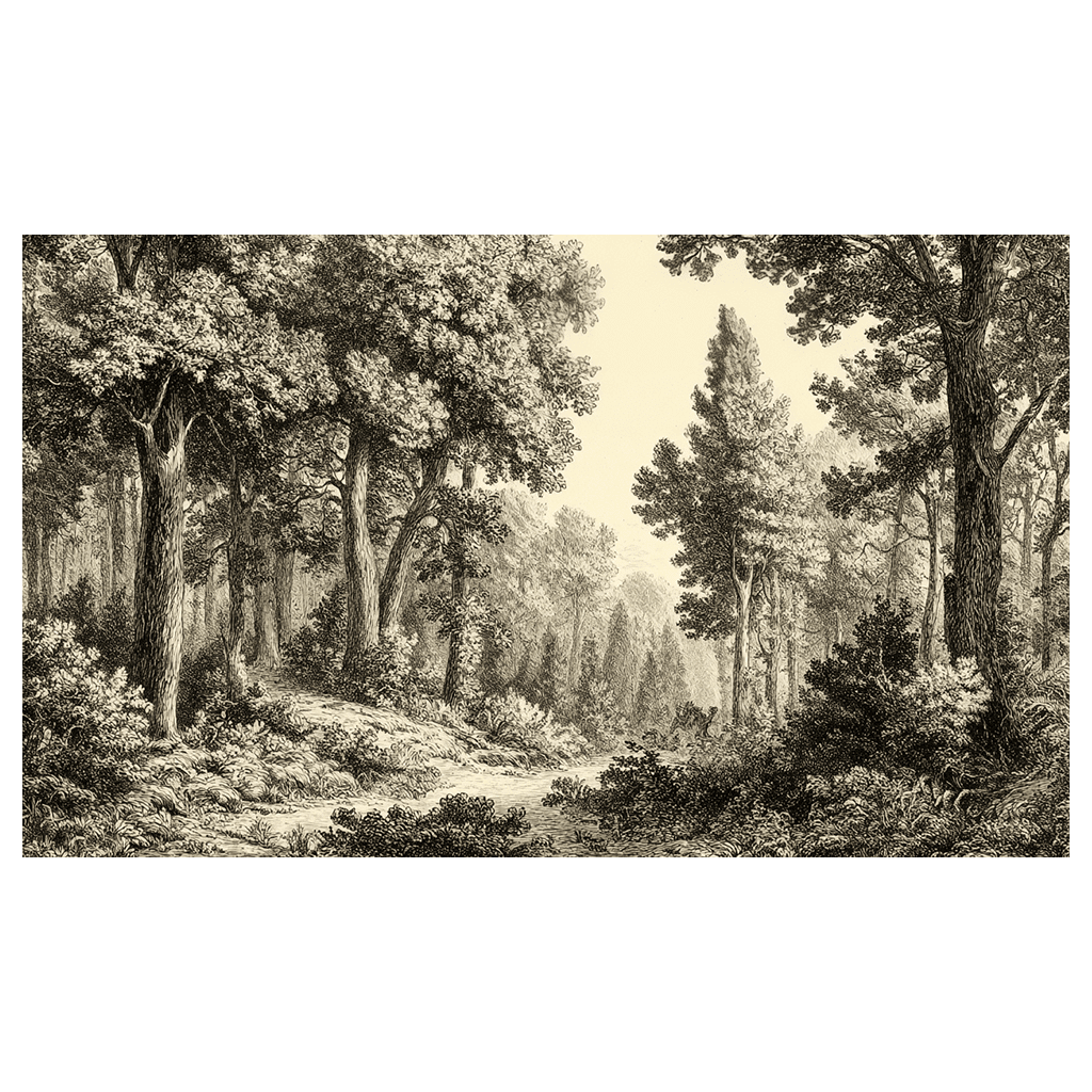 Etched Woodlands - Tapestry - Benton Lane Home - Painted Paper