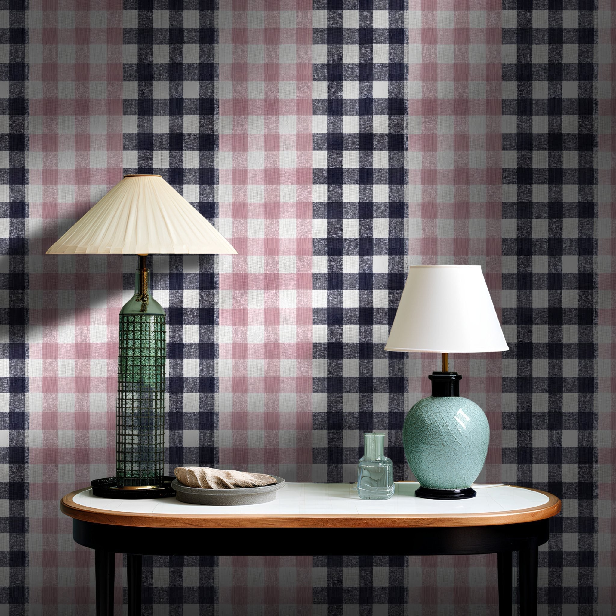 Evelyn Gingham Wallpaper - Benton Lane Home - Painted Paper