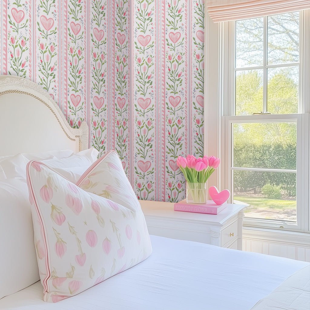 Ever After Stripe Wallpaper - Benton Lane Home - Lemon Park