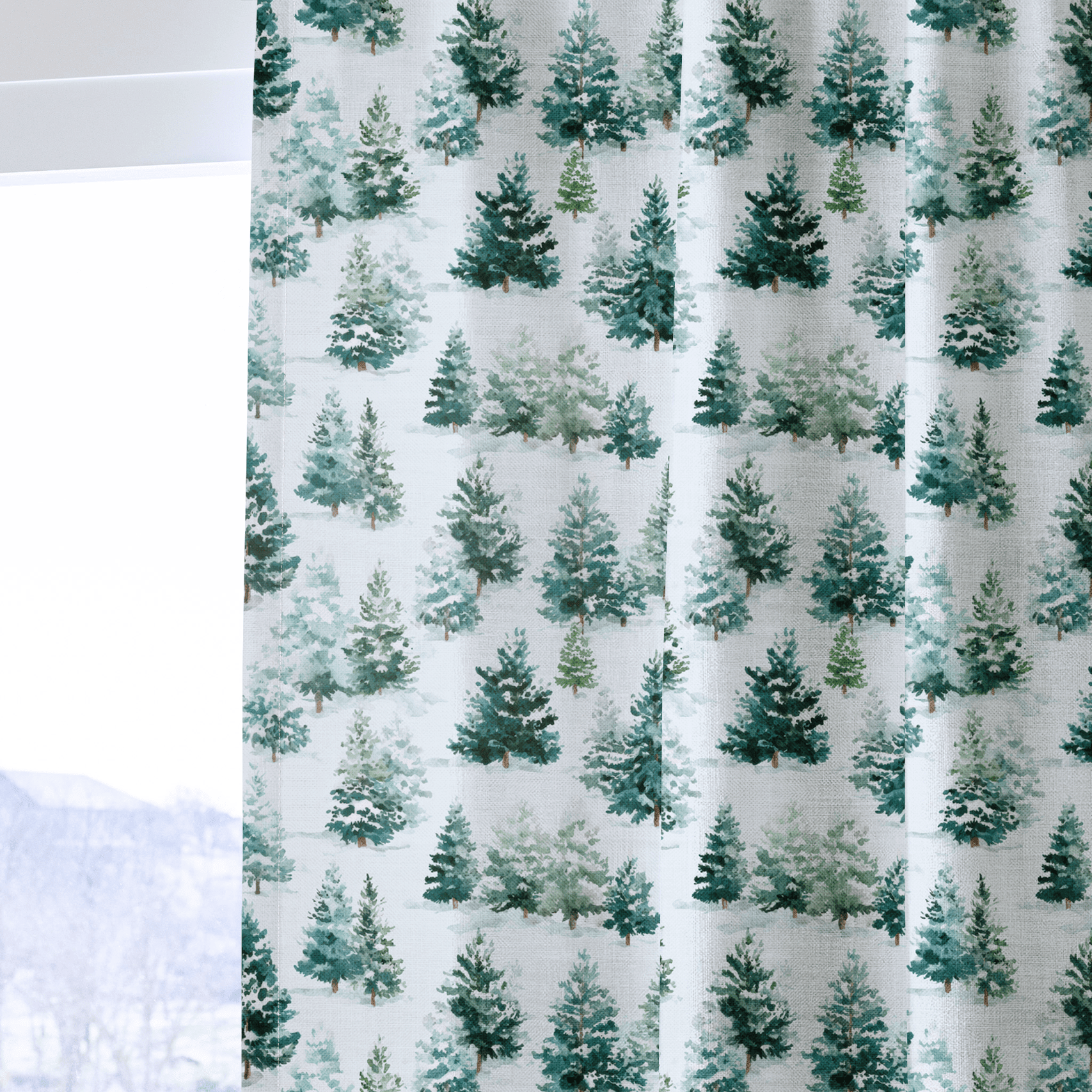 Evergreen Cheer - Drapery - Benton Lane Home - Lemon Park