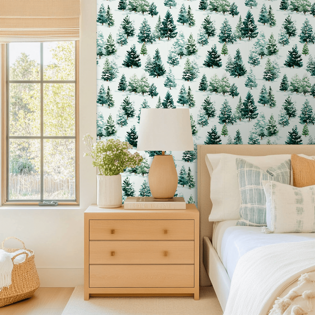 Evergreen Cheer Wallpaper - Benton Lane Home - Lemon Park
