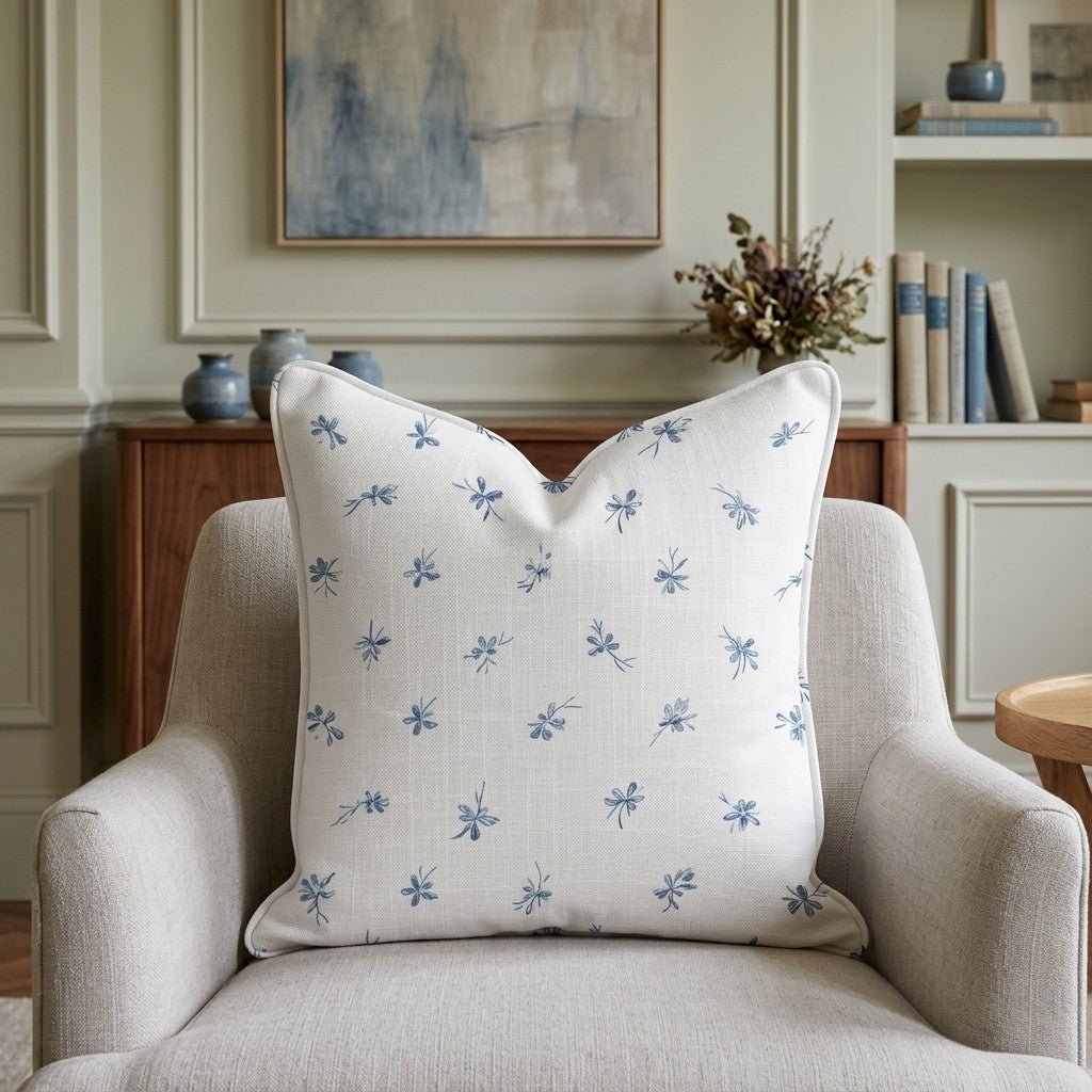 Evie Blue Throw Pillow - Benton Lane Home - Lemon Park