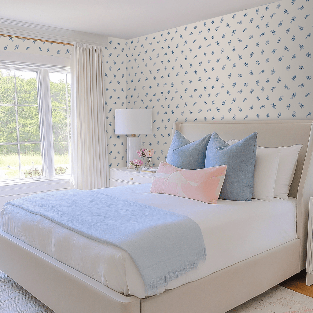 Evie Blue Wallpaper - Benton Lane Home - Lemon Park