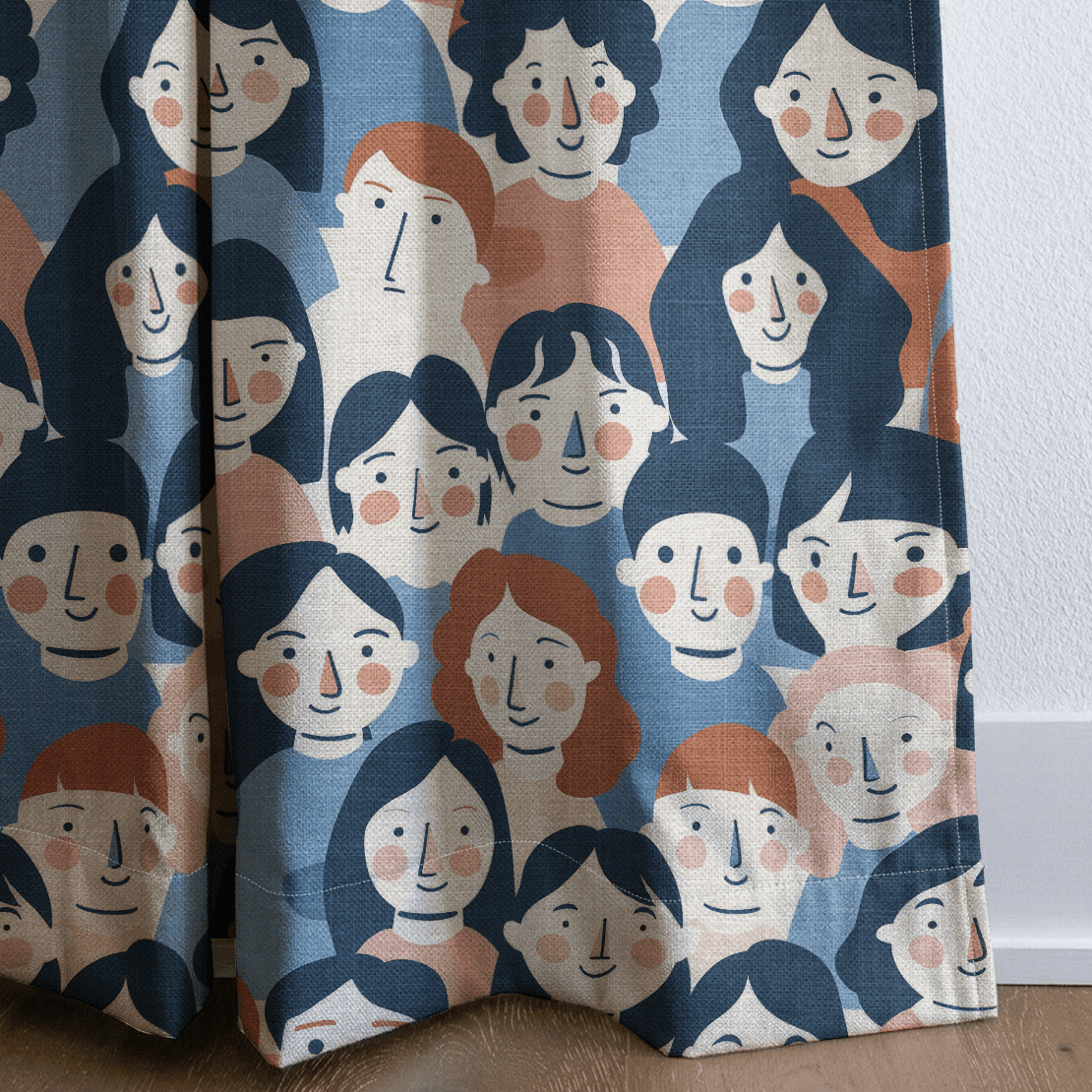 Faces in the Crowd - Drapery - Benton Lane Home - Lemon Park