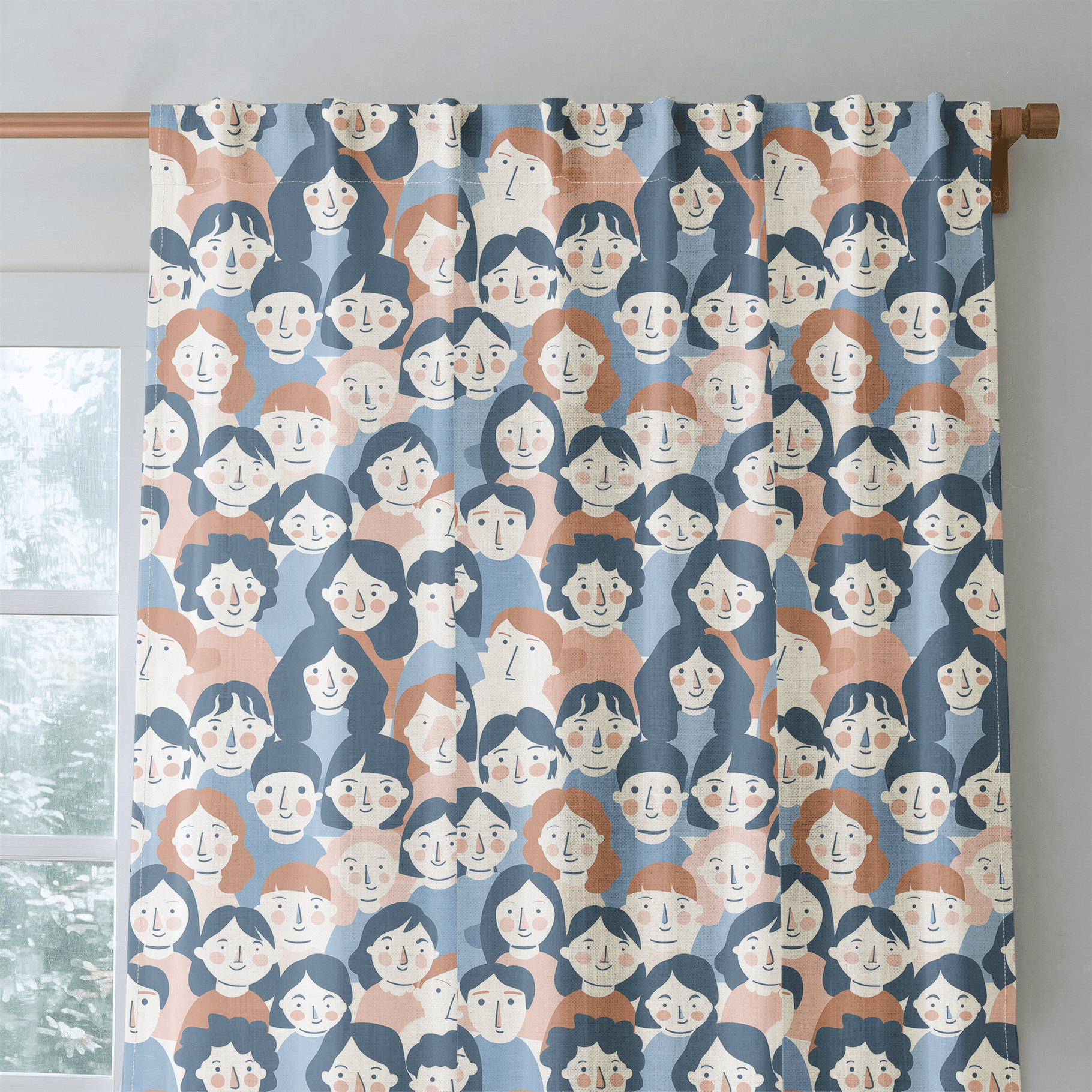 Faces in the Crowd - Drapery - Benton Lane Home - Lemon Park