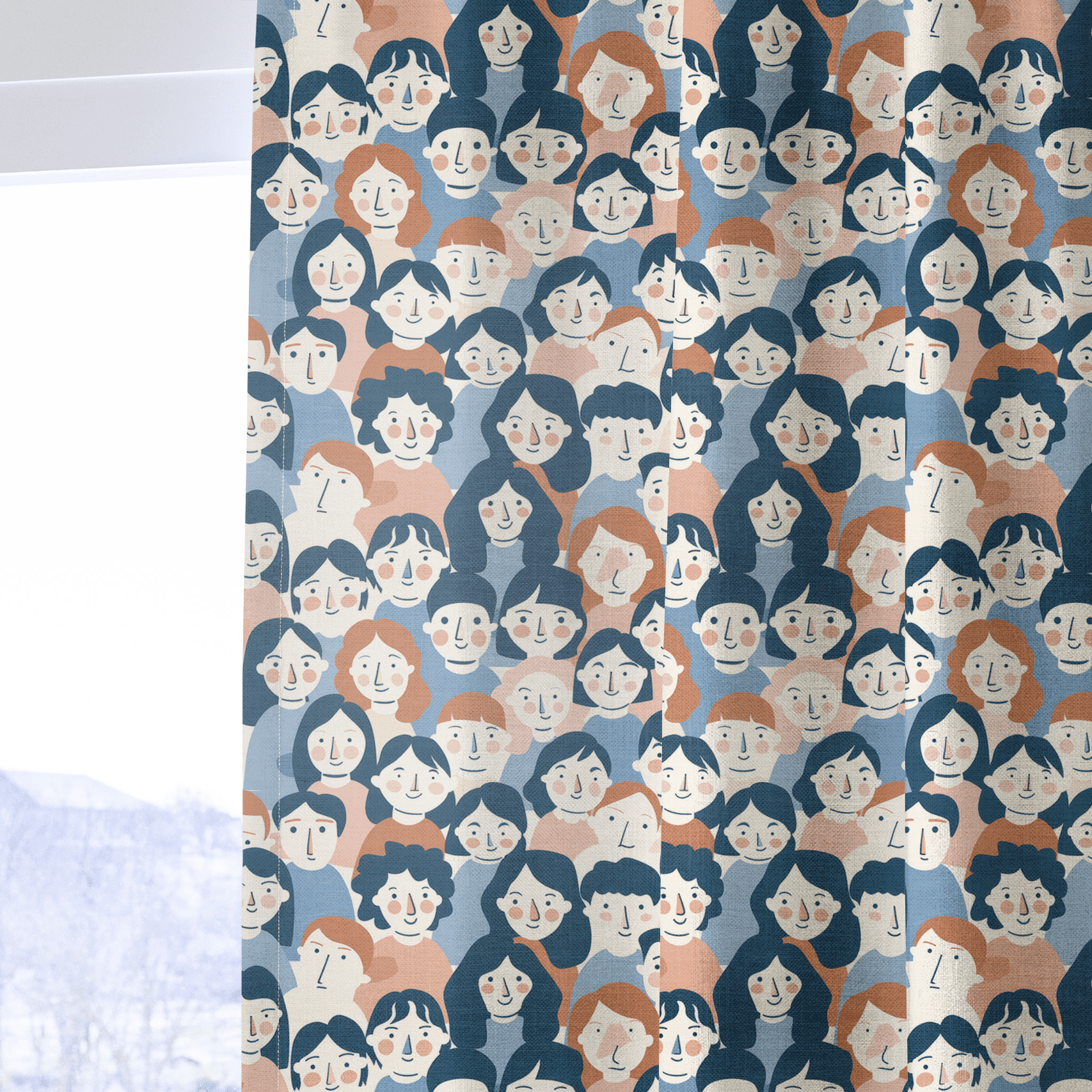 Faces in the Crowd - Drapery - Benton Lane Home - Lemon Park