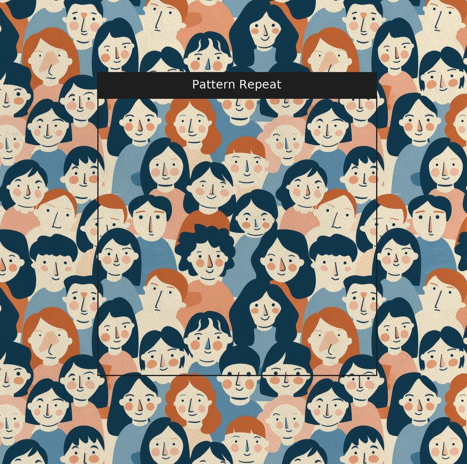 Faces in the Crowd - Fabric - Benton Lane Home - Lemon Park