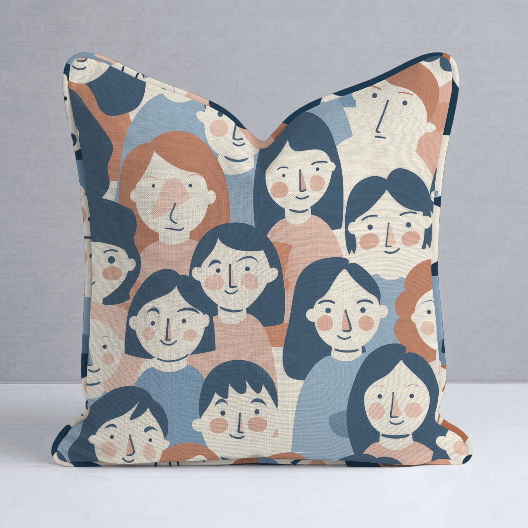Faces in the Crowd Throw Pillow - Benton Lane Home - Lemon Park