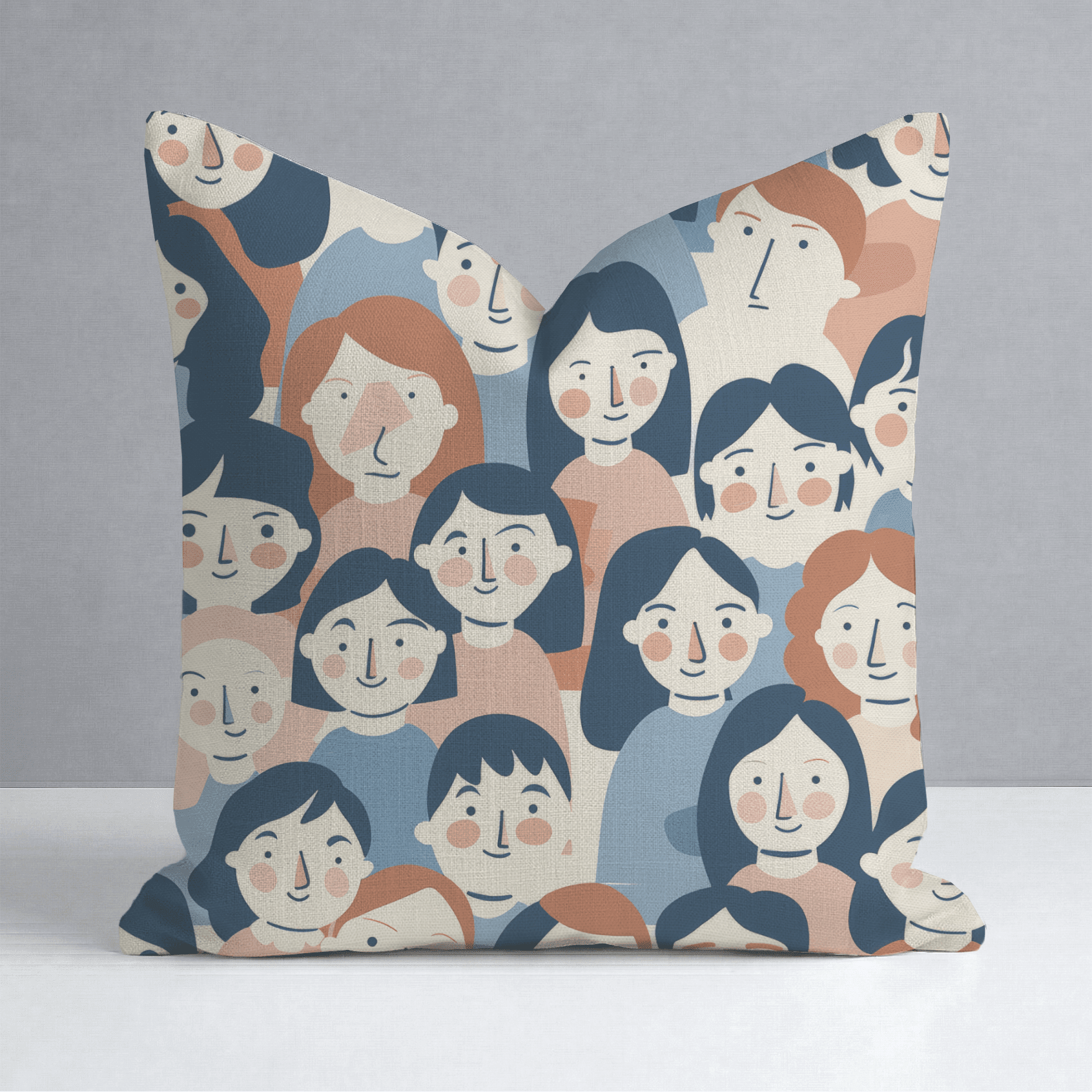 Faces in the Crowd Throw Pillow - Benton Lane Home - Lemon Park