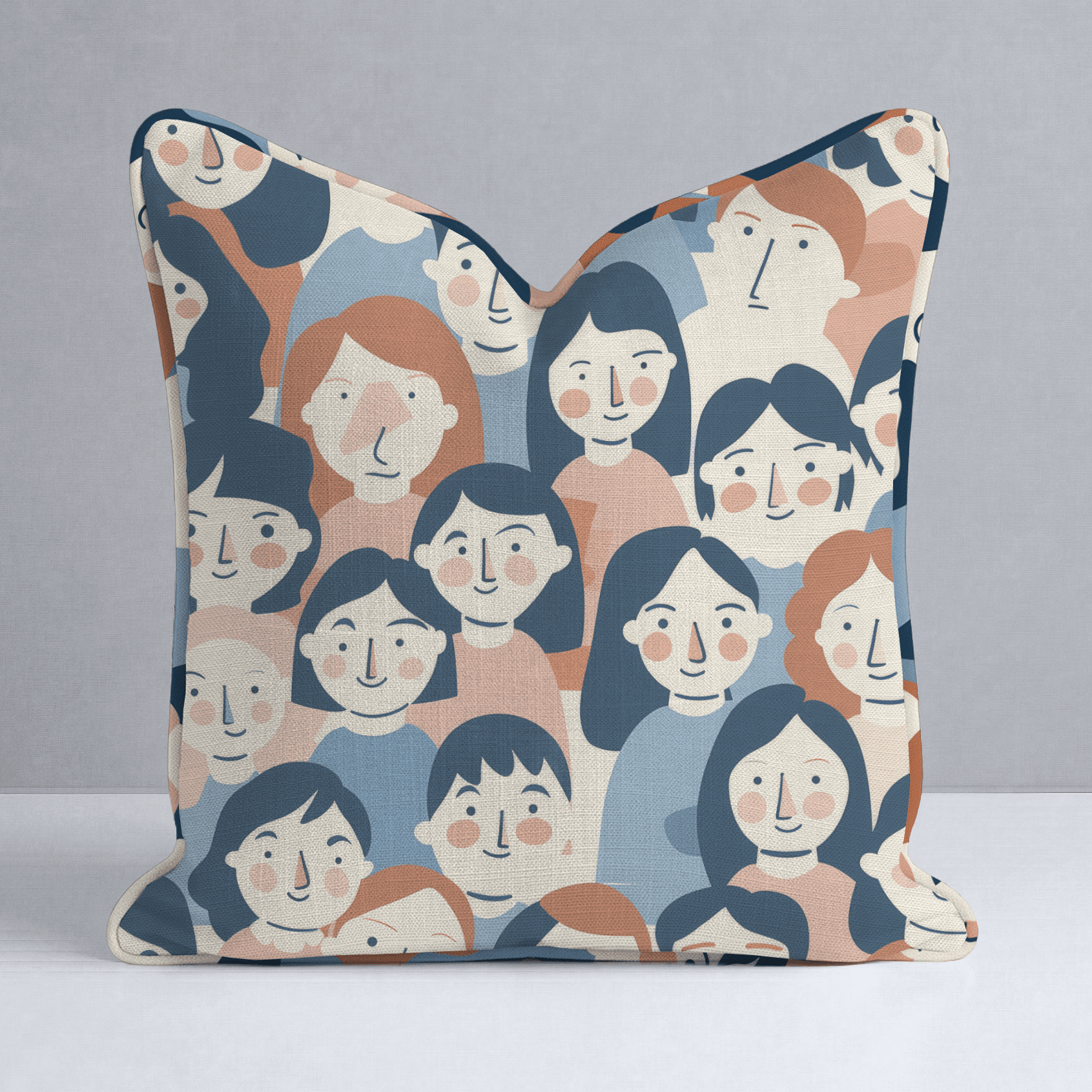 Faces in the Crowd Throw Pillow - Benton Lane Home - Lemon Park