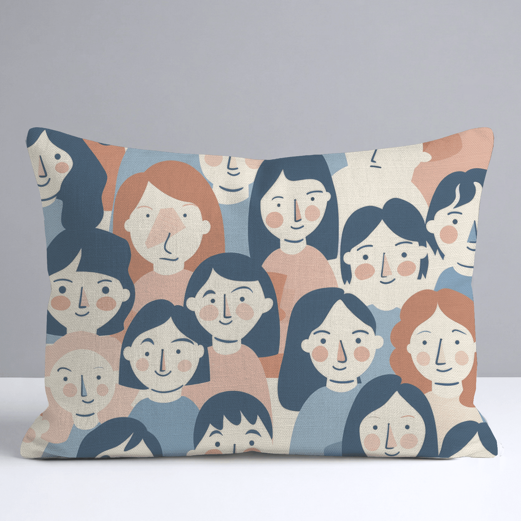 Faces in the Crowd Throw Pillow - Benton Lane Home - Lemon Park