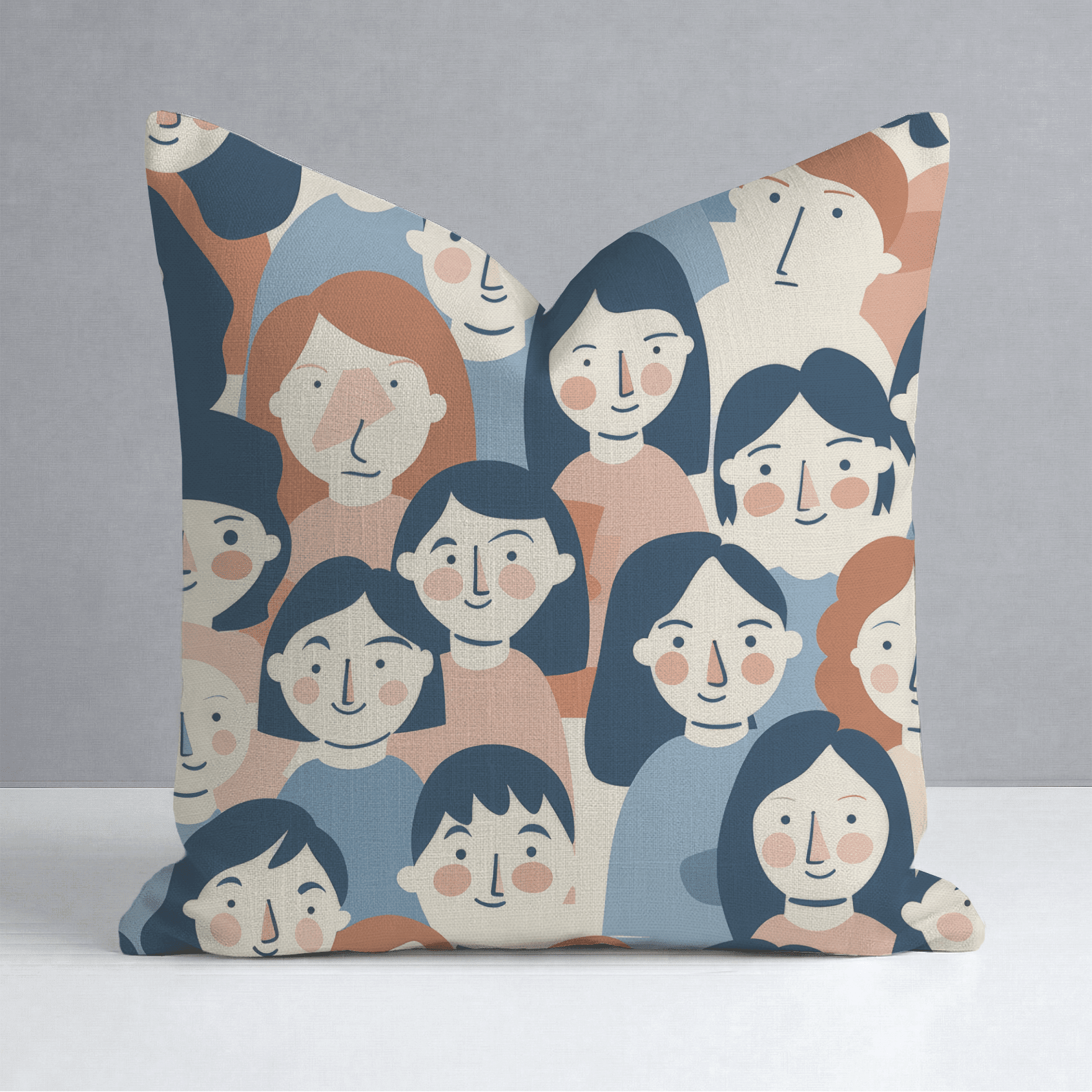 Faces in the Crowd Throw Pillow - Benton Lane Home - Lemon Park