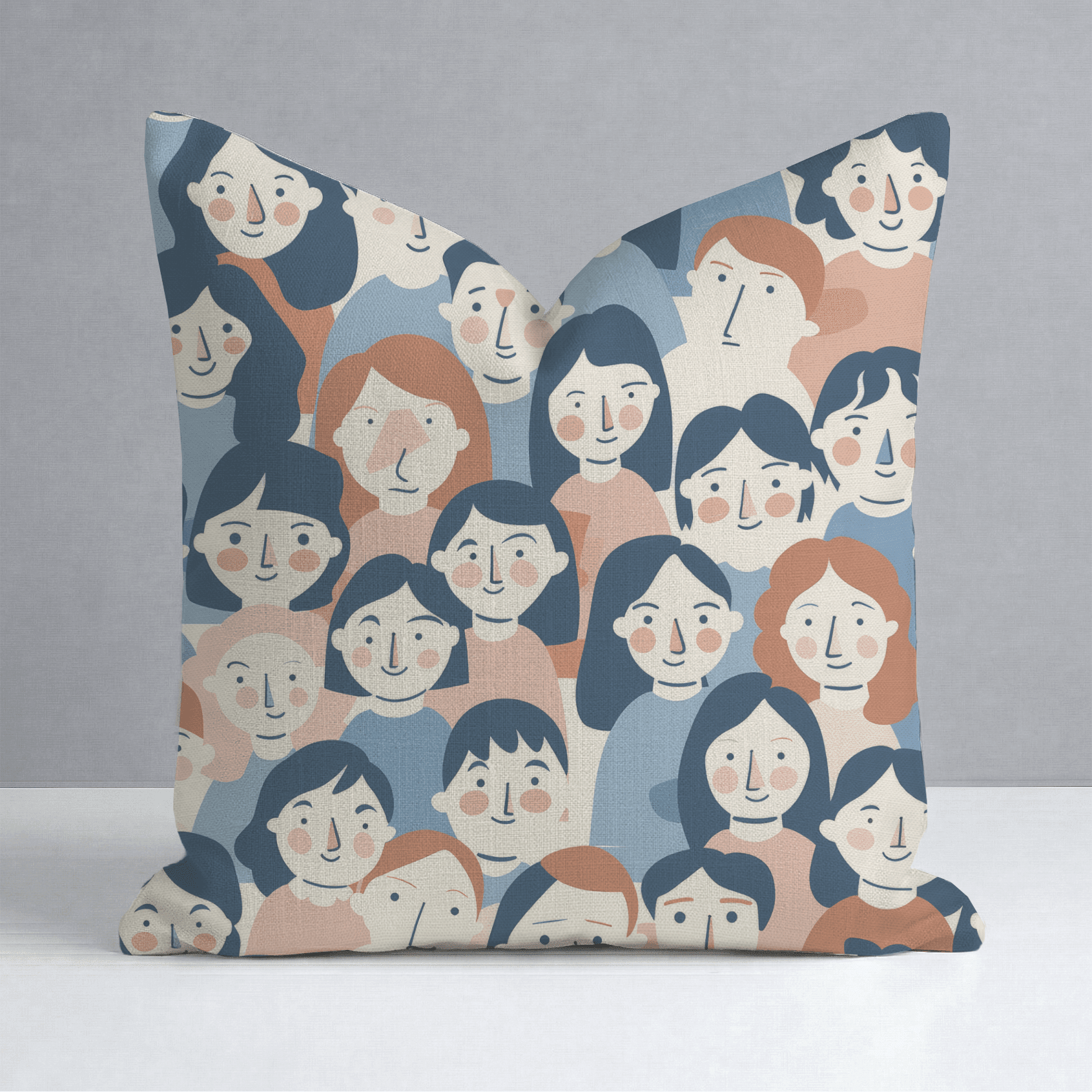 Faces in the Crowd Throw Pillow - Benton Lane Home - Lemon Park