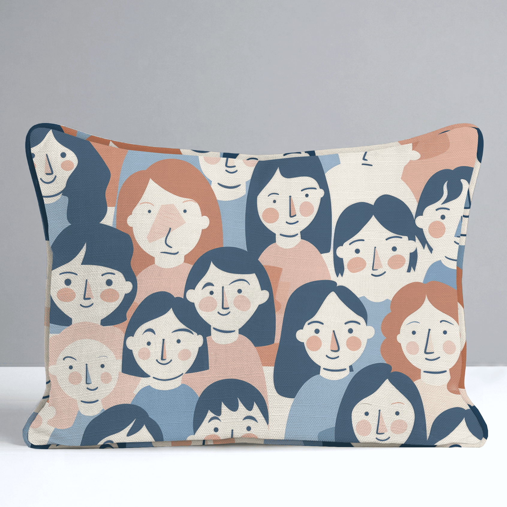 Faces in the Crowd Throw Pillow - Benton Lane Home - Lemon Park