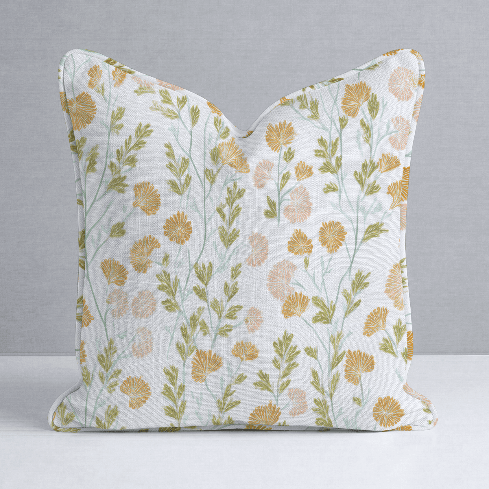Faded Flora Throw Pillow - Benton Lane Home - Lemon Park
