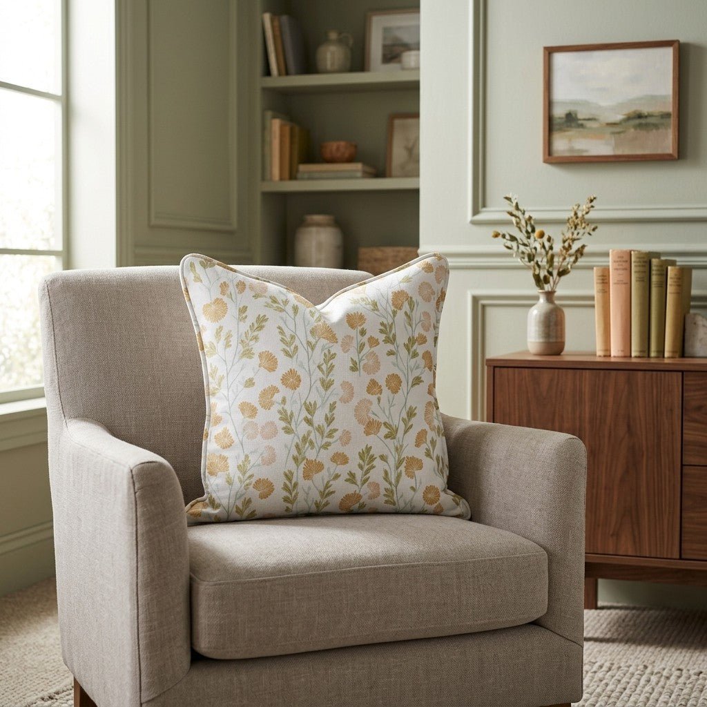 Faded Flora Throw Pillow - Benton Lane Home - Lemon Park