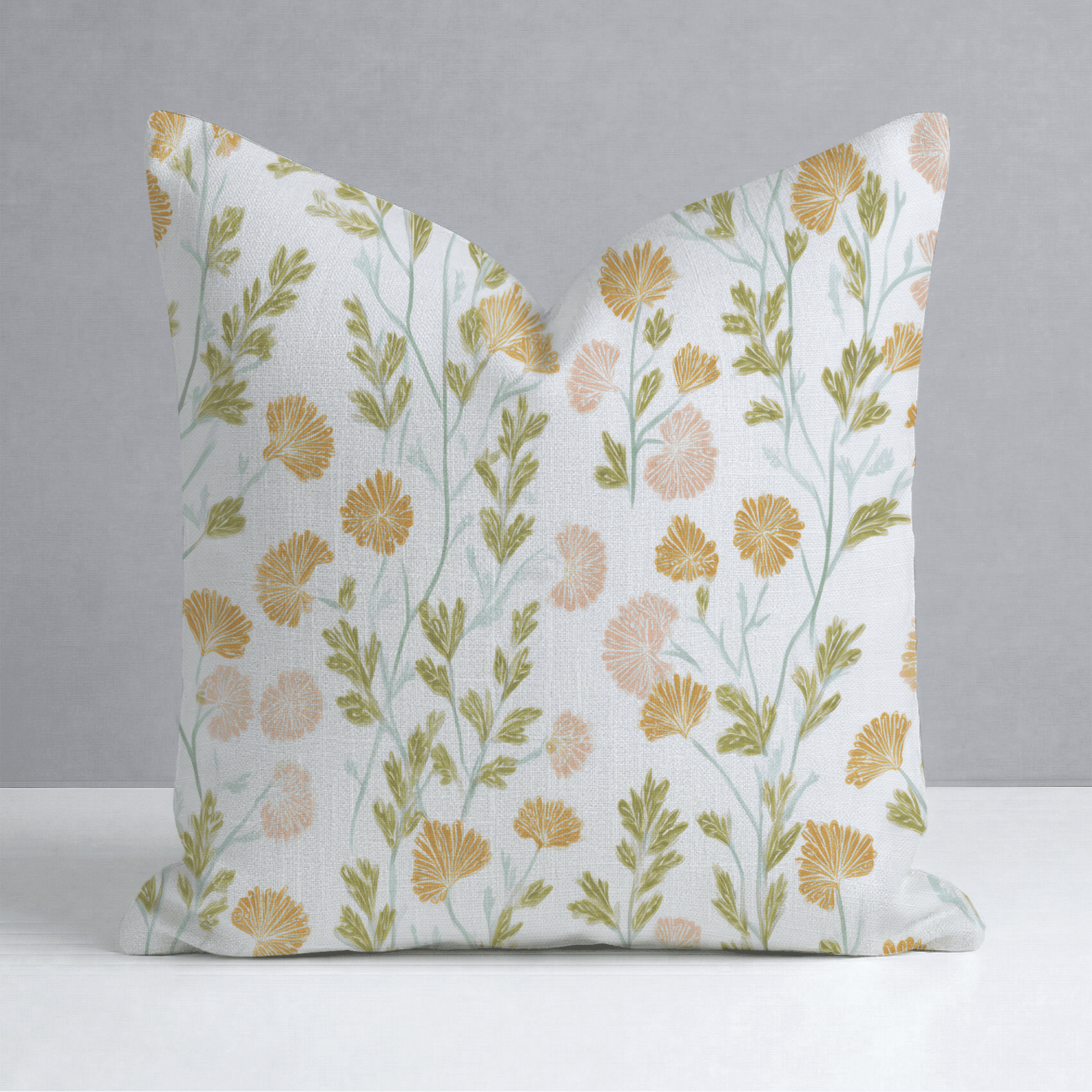 Faded Flora Throw Pillow - Benton Lane Home - Lemon Park