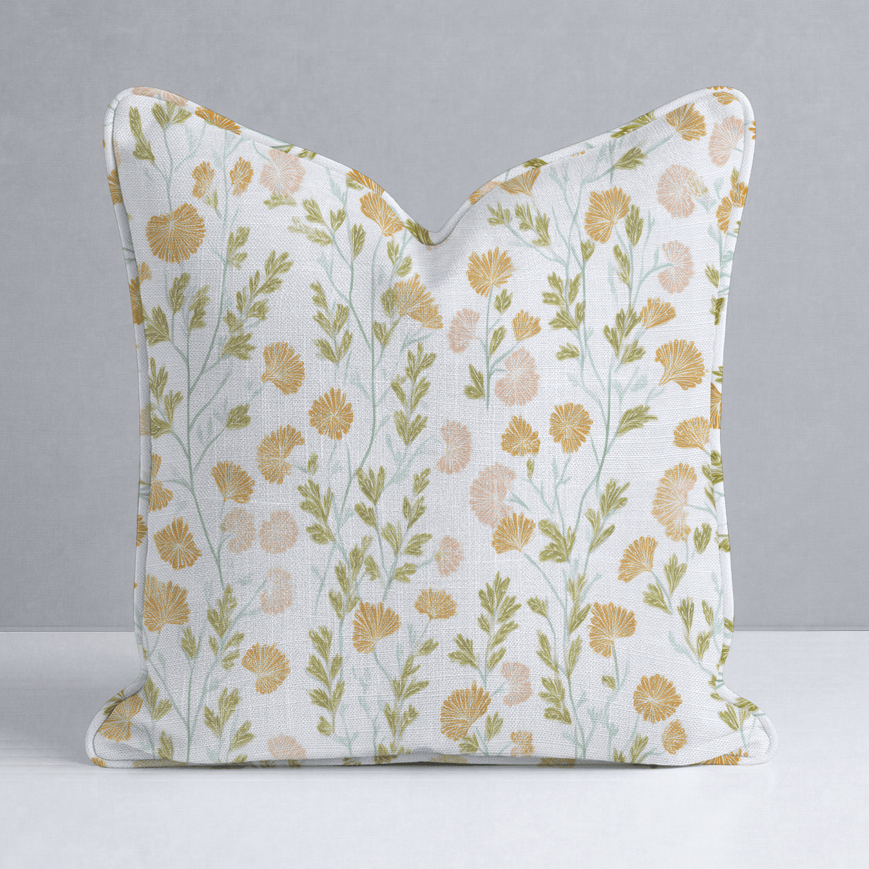 Faded Flora Throw Pillow - Benton Lane Home - Lemon Park