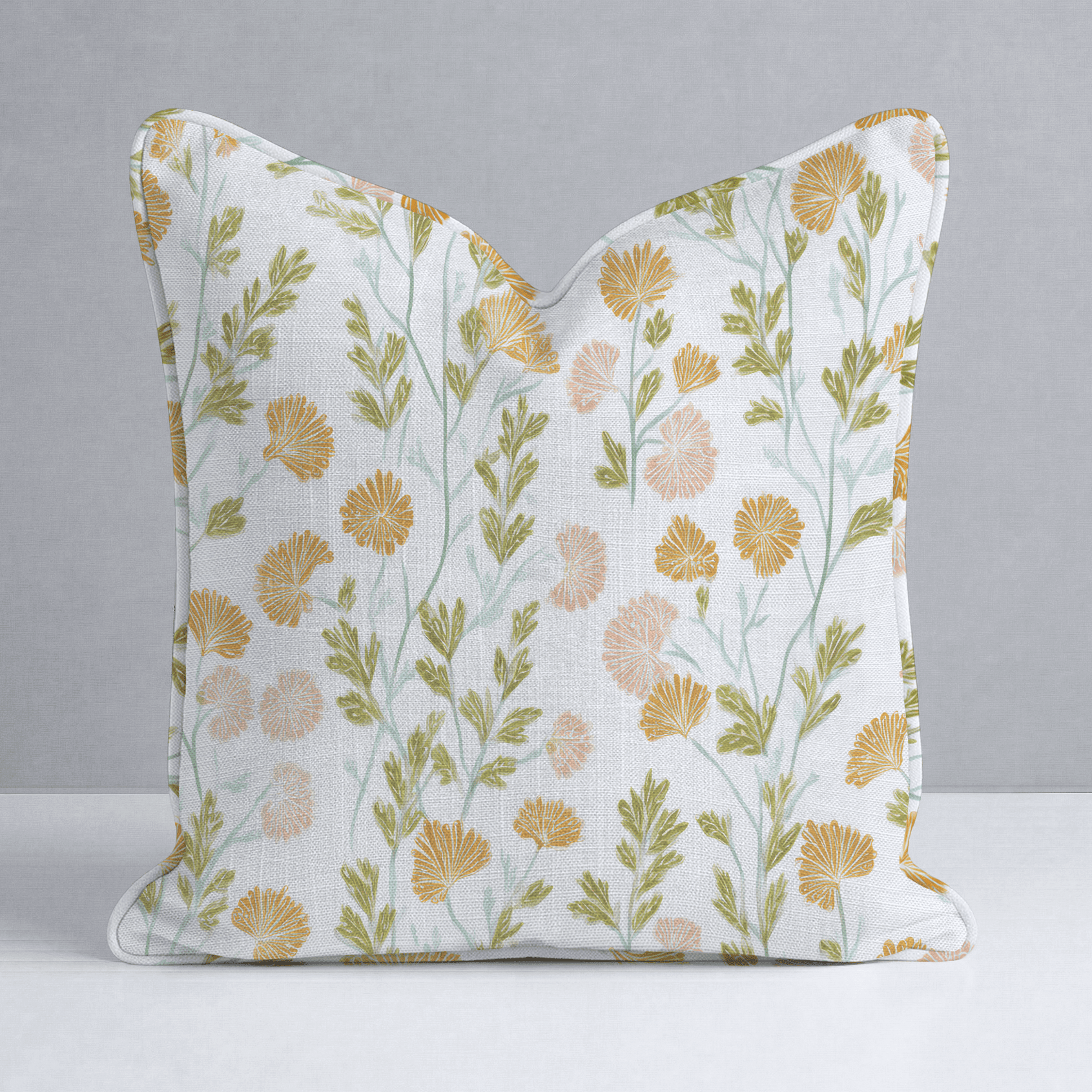 Faded Flora Throw Pillow - Benton Lane Home - Lemon Park