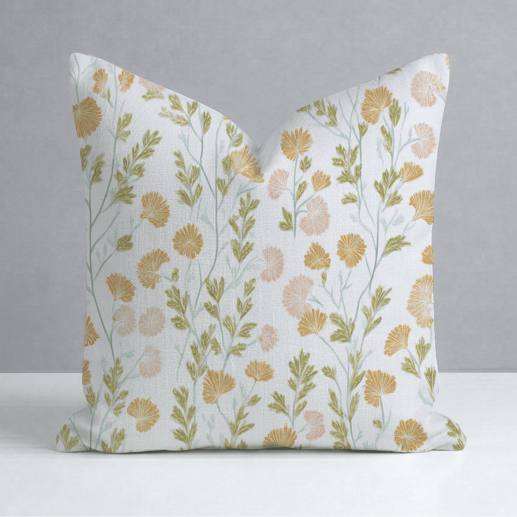 Faded Flora Throw Pillow - Benton Lane Home - Lemon Park