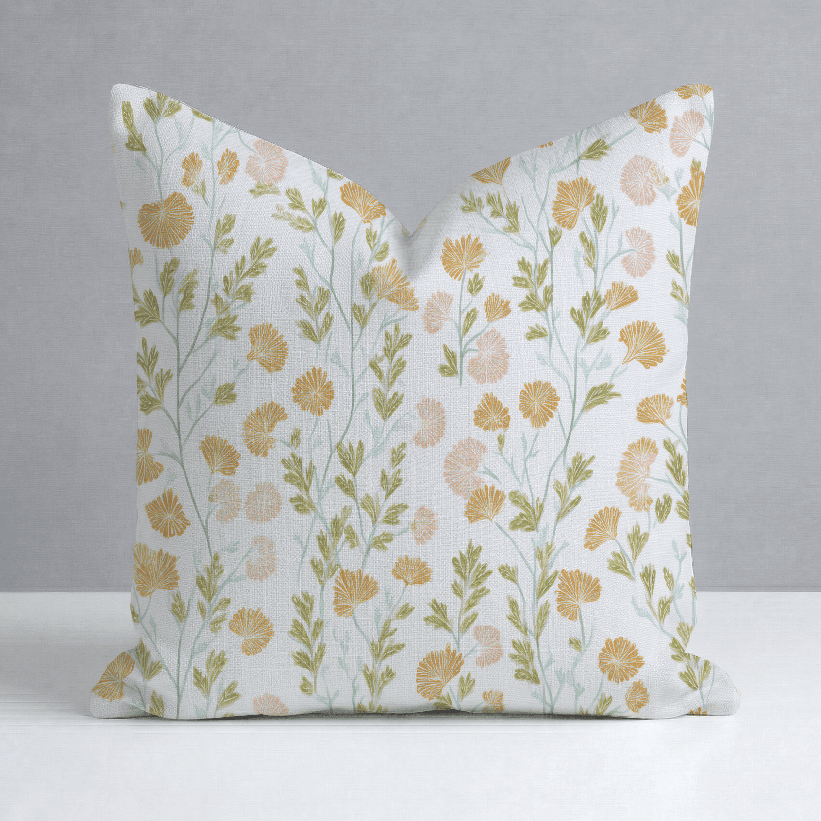 Faded Flora Throw Pillow - Benton Lane Home - Lemon Park